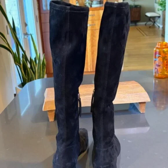 Raven Knee High Boot (Women) Stretch Suede Black Size 9 - Picture 11 of 12